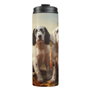 Bouteilles Isothermes Anglais Setter Puppy Automne Citrouille de plaisir