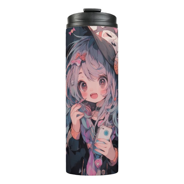 Bouteilles Isothermes Anime Manga Cute Fall sorcières Inspiré Tumbler (Devant)