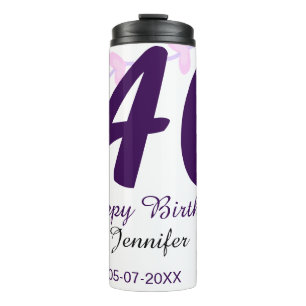 Bouteilles Isothermes anniversaire 40 ans nom date année épingle florale