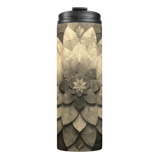 Bouteilles Isothermes Antique Golden Mandala Art Fleur texturée (Devant)