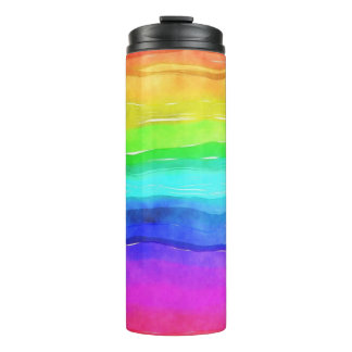 Bouteilles Isothermes Aquarelle Abstraite Peint Rayures arc-en-ciel