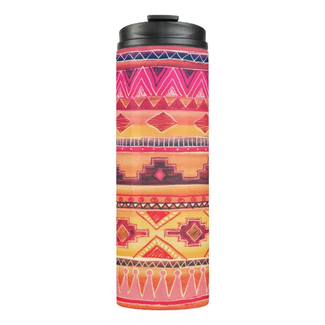Bouteilles Isothermes Aquarelle africaine, motif dynamique (Devant)