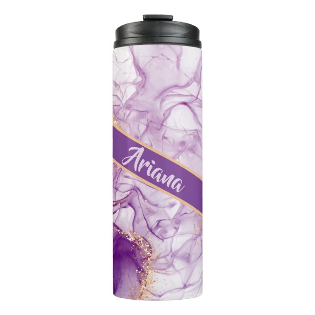 Bouteilles Isothermes Aquarelle amusante violet Arrière - plan avec des  (Devant)