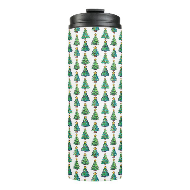 Bouteilles Isothermes Aquarelle Arbre de Noël Motif, Noël (Devant)