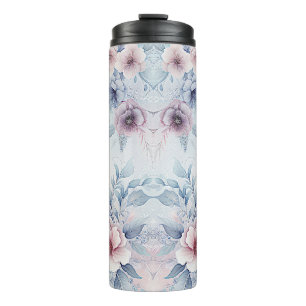 Bouteilles Isothermes Aquarelle Bleu rose Floral Paruline thermique