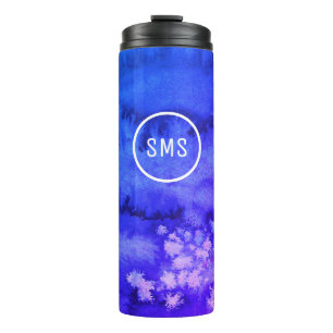 Bouteilles Isothermes Aquarelle bleue pourpre isolée