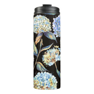 Bouteilles Isothermes Aquarelle Blue Hydrangea : Motif foncé sans couleu