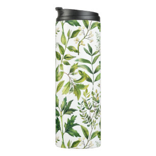 Bouteilles Isothermes Aquarelle Botanique Vert feuilles