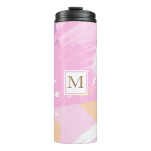 Bouteilles Isothermes Aquarelle Brush Strot Monogram Thermal Tumbler