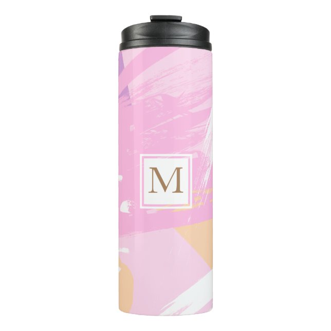 Bouteilles Isothermes Aquarelle Brush Strot Monogram Thermal Tumbler (Devant)