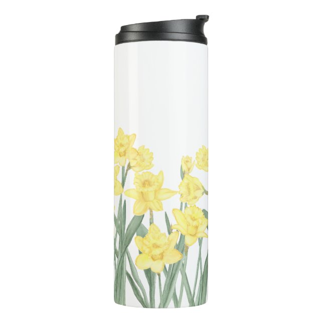 Bouteilles Isothermes Aquarelle Daffodil Ditzy Motif Floral (Tourné sur la gauche)
