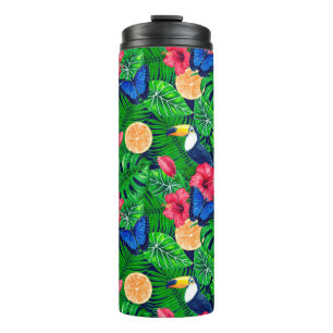 Bouteilles Isothermes Aquarelle de jardin toucan et tropical