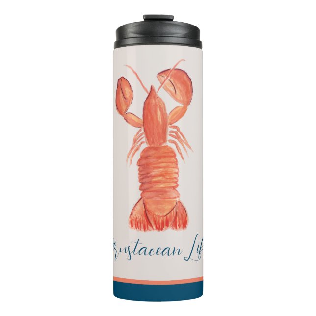 Bouteilles Isothermes Aquarelle de langouste de homard (Devant)