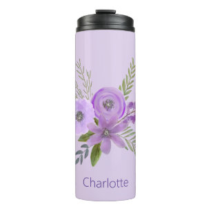 Bouteilles Isothermes Aquarelle de lavande violette florale personnalis