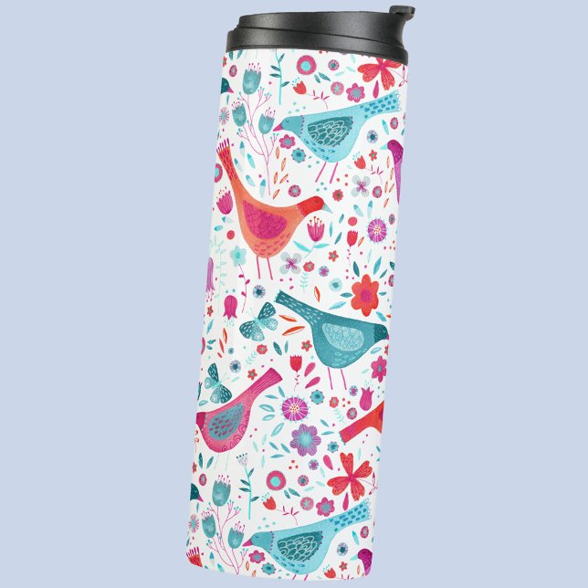 Bouteilles Isothermes Aquarelle d'oiseau moderne (Watercolor bird art thermal tumbler)