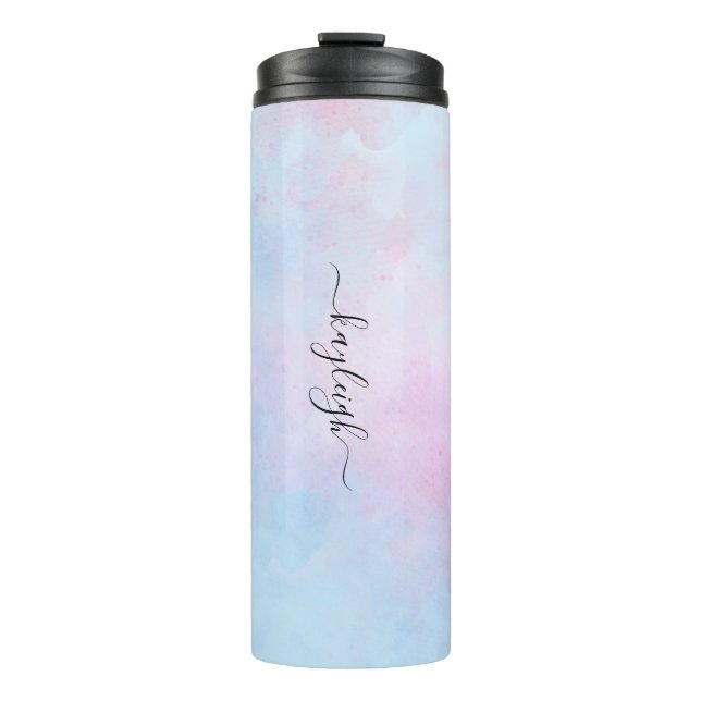 Bouteilles Isothermes Aquarelle Dreamy Rose bleu turquoise (Devant)