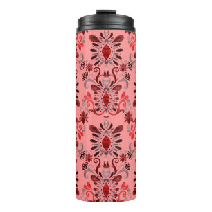 Bouteilles Isothermes Aquarelle en motif transparent avec ikat. Tie tein