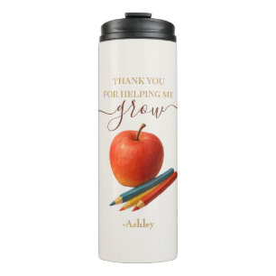 Bouteilles Isothermes Aquarelle Enseignant Apple - Cadeau Merci
