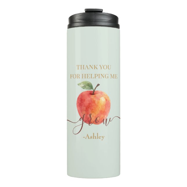 Bouteilles Isothermes Aquarelle Enseignant Apple - Cadeau Merci (Devant)