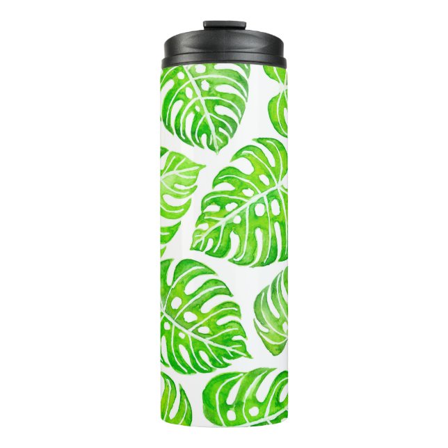 Bouteilles Isothermes Aquarelle feuille Monstera (Devant)