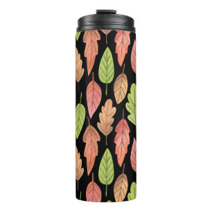 Bouteilles Isothermes Aquarelle feuilles d'automne : motif transparent
