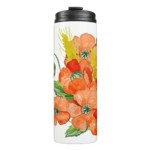 Bouteilles Isothermes Aquarelle fleurs de coquelicot mignonnes