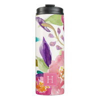 Aquarelle Floral Monogrammé