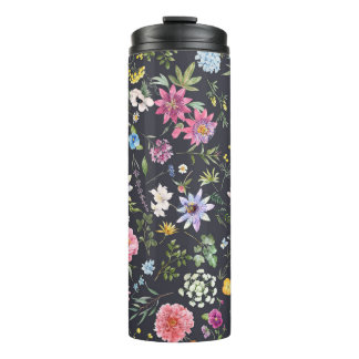 Bouteilles Isothermes Aquarelle Florale : Motif d'été doux.