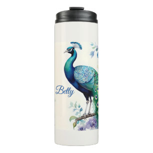 Bouteilles Isothermes Aquarelle florale Peacock