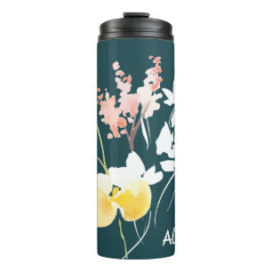 Bouteilles Isothermes Aquarelle moderne Paruline thermique florale