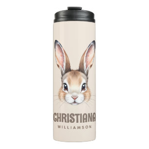 Bouteilles Isothermes Aquarelle moderne personnalisée Mignonne Lapin de 