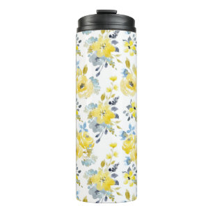 Bouteilles Isothermes Aquarelle Motif Floral Jaune