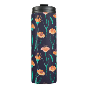 Bouteilles Isothermes Aquarelle motif sans faille avec feuilles et fanta