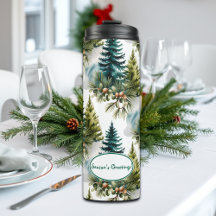 Aquarelle Pine Motif Elégant hiver