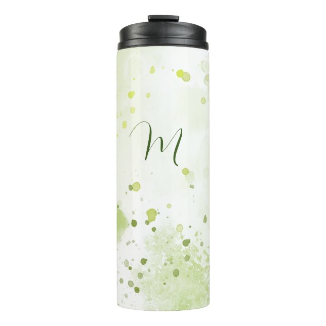 Bouteilles Isothermes Aquarelle Plaques Vert et Sage (Devant)