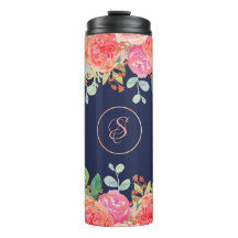 Aquarelle Rose Floral Marine Parties scintillant M