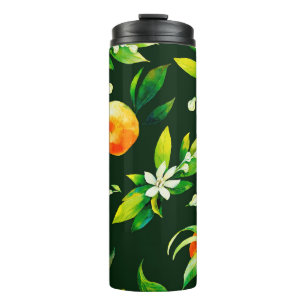 Bouteilles Isothermes Aquarelle transparente agrumes et pattes feuilles