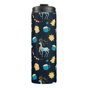 Bouteilles Isothermes Aquarelle transparente motif avec cerfs de noël g