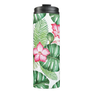 Bouteilles Isothermes Aquarelle transparente motif tropical
