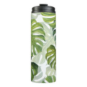 Bouteilles Isothermes Aquarelle tropicale de Monstera verte