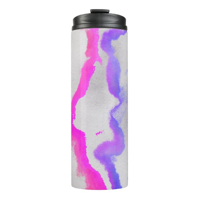 Bouteilles Isothermes Aquarelle violet et rose Abstrait (Devant)