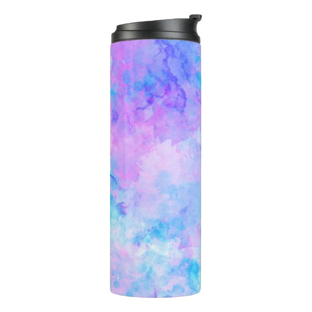 Bouteilles Isothermes Aquarelle violette et turquoise (Tourné sur la gauche)