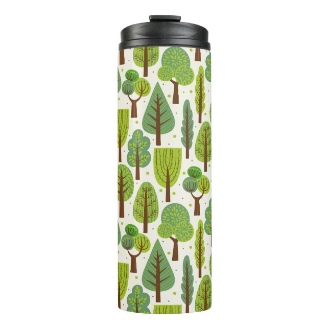 Bouteilles Isothermes Arbres d'été : Motif vert sans joint (Devant)