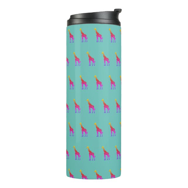 Bouteilles Isothermes Arc-en-ciel Giraffe Tumbler - Aqua arrière - plan (Tourné sur la gauche)