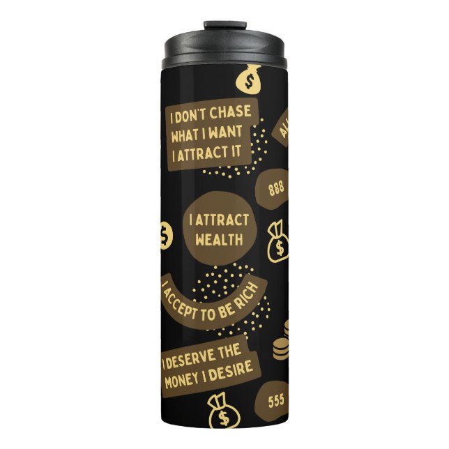 Bouteilles Isothermes Argent Manifestation Affirmation Tumbler (Devant)