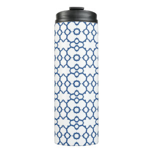 Bouteilles Isothermes Arrière - plan blanc en mosaïque bleu marine