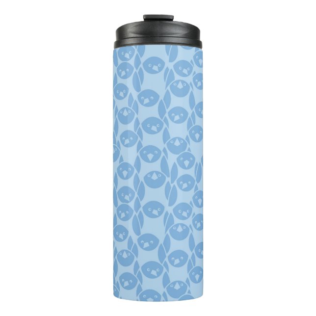 Bouteilles Isothermes Arrière - plan bleu de motif de pingouins (Devant)