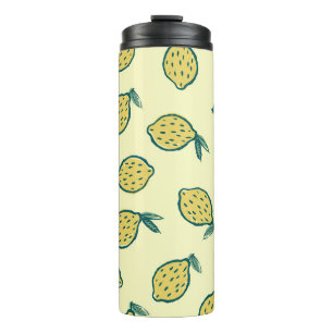 Bouteilles Isothermes Arrière - plan jaune aux citrons. Citron. arrière