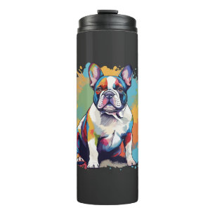 Bouteilles Isothermes Art de Bouledogue Français Coloré pour les Amoureu