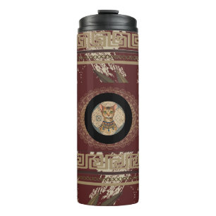 Bouteilles Isothermes Art de chat vintage antique, motif floral ancien B
